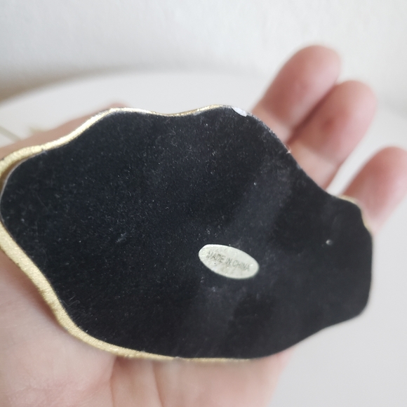 #Seashell Enamel Rhinestone Photo Card Holder Gold Tone Wire Ring - Picture 12 of 15